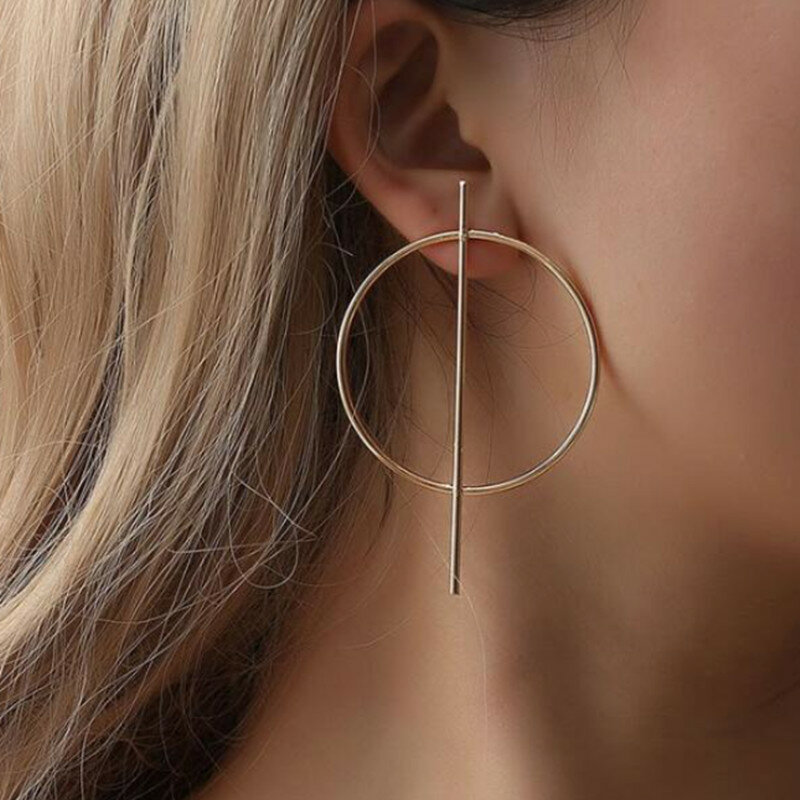 2020 Baru Emas Logam Panjang Lingkaran Liontin Anting-Anting Rumbai Anting-Anting untuk Wanita Fashion Perhiasan Laporan Geometris untuk Vrouwen