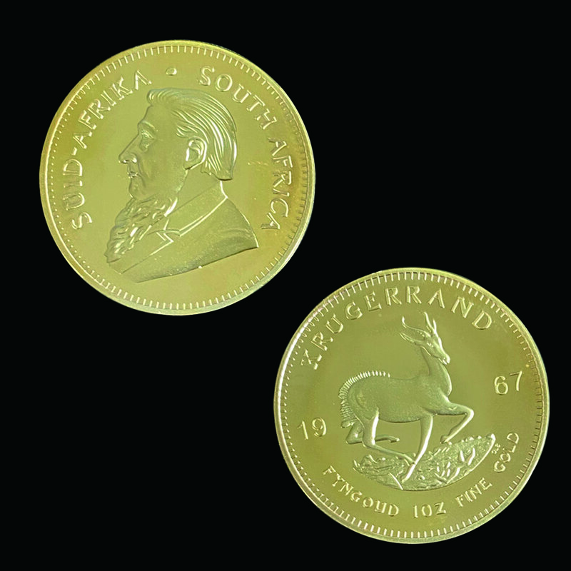 1967 South Africa ประเทศแอฟริกา Krugerrand 1OZ ทองเหรียญ Paul Kruger Token มูลค่าสะสมเหรียญ