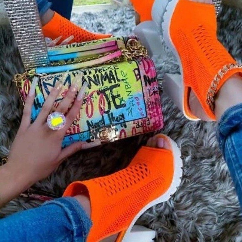 Women's Sandals Summer New Style Open Toe Fish Mouth Shoes Fashion High Heels Comfortable Light Casual Shoes Fashion Shoes