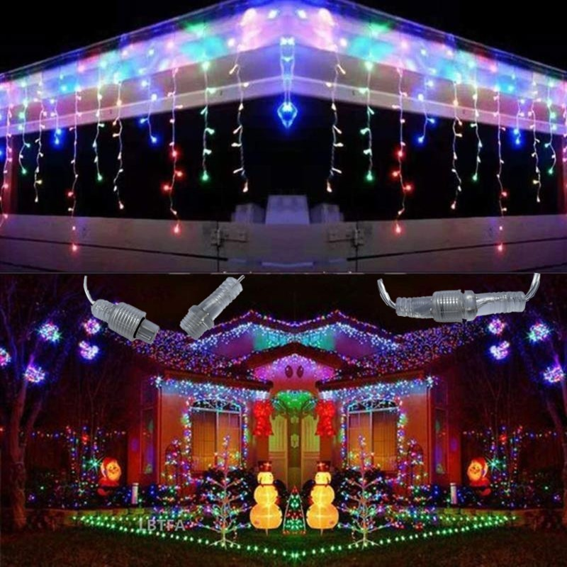 Ghirlanda di natale LED tenda ghiacciolo String Light 220V 3.5-35m Indoor Drop LED Party Garden Stage luce decorativa per esterni