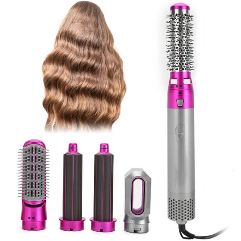 Secador de pelo eléctrico 5 en 1, rizador de pelo, Cepillo giratorio, herramientas de estilismo, novedad de 2021