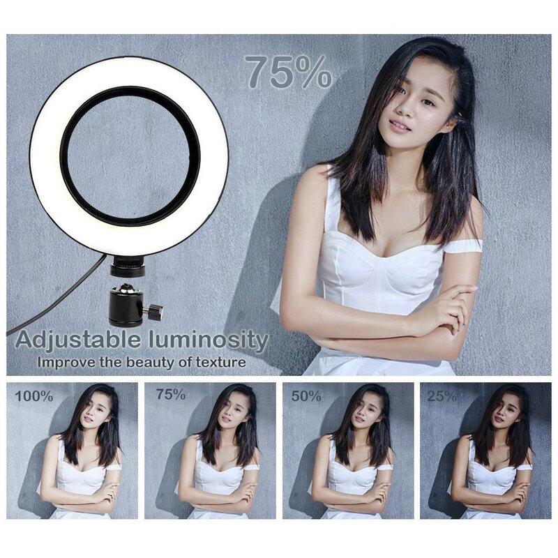 Youtube LED Selfie Drei-geschwindigkeit Kalt Warm Stufenlose Beleuchtung Dimmbare LED Ring Licht Video Lampe Mit Stativ Ring Licht