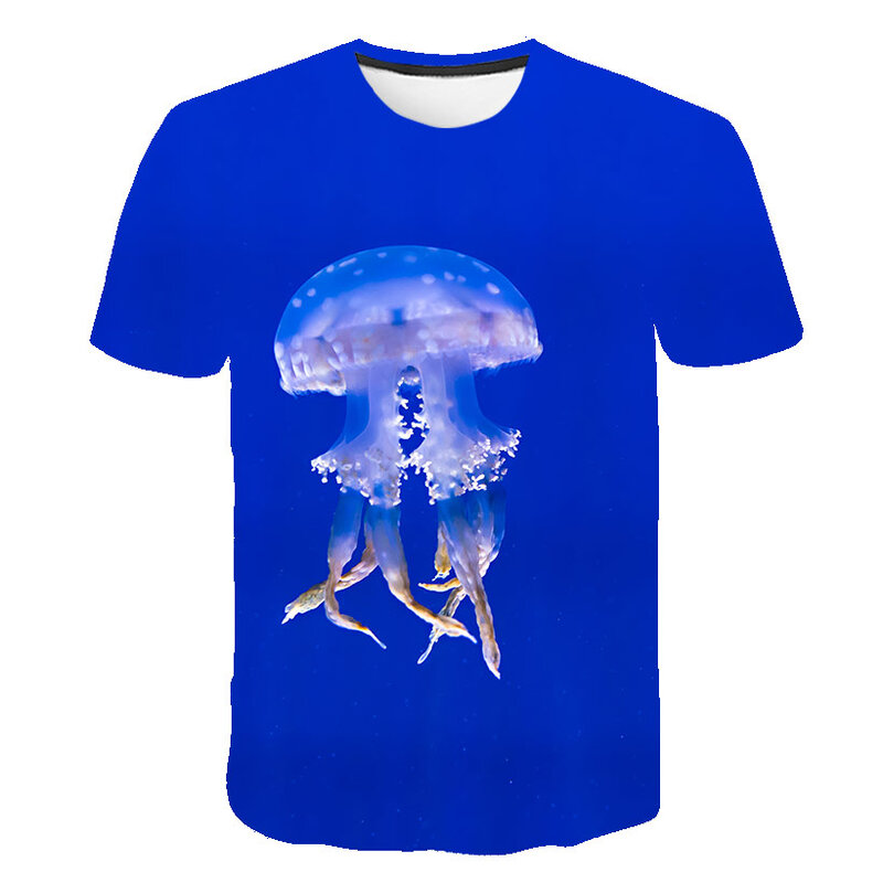 Camisetas de dibujos animados de medusas en 3D para niño y niña, ropa de calle informal de Hip Hop, camiseta de manga corta estampada en 3D para niño y niña