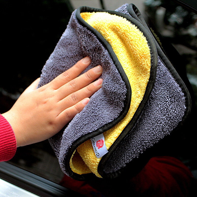 Горячая Распродажа утолщенное полотенце для чистки автомобиля, микрофибра, коралловый бархат, двустороннее полотенце высокой плотности, н...