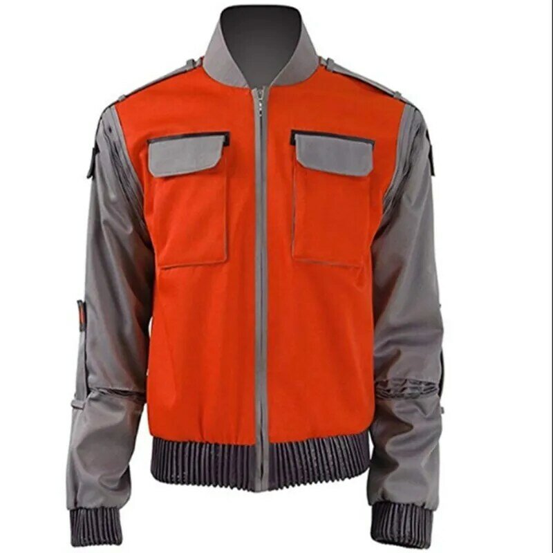 Film back to the future Cosplay jacket Jr Marlene Seamus Marty McFly orange outerwear men's Halloween carnival costume any size