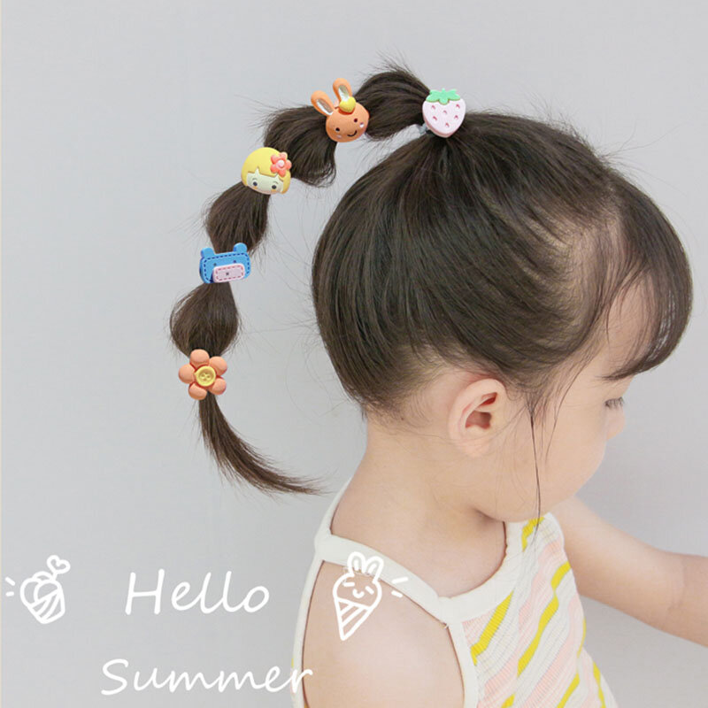 coletero Cinta elástica con dibujos de flores y animales para niña y niño accesorios para el cabello bandas de goma para el cabello 