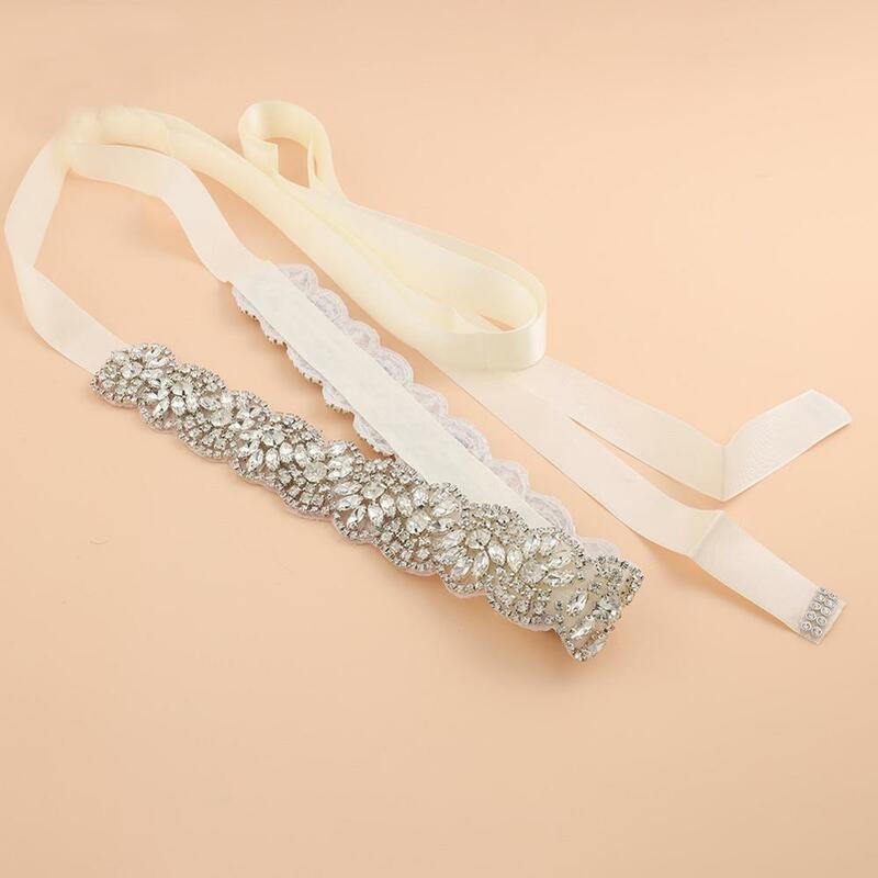 2020 лента цвета слоновой кости Блестящие кристаллы украшенные свадебные вечерние Свадебные ремни высокого качества Бесплатная доставка