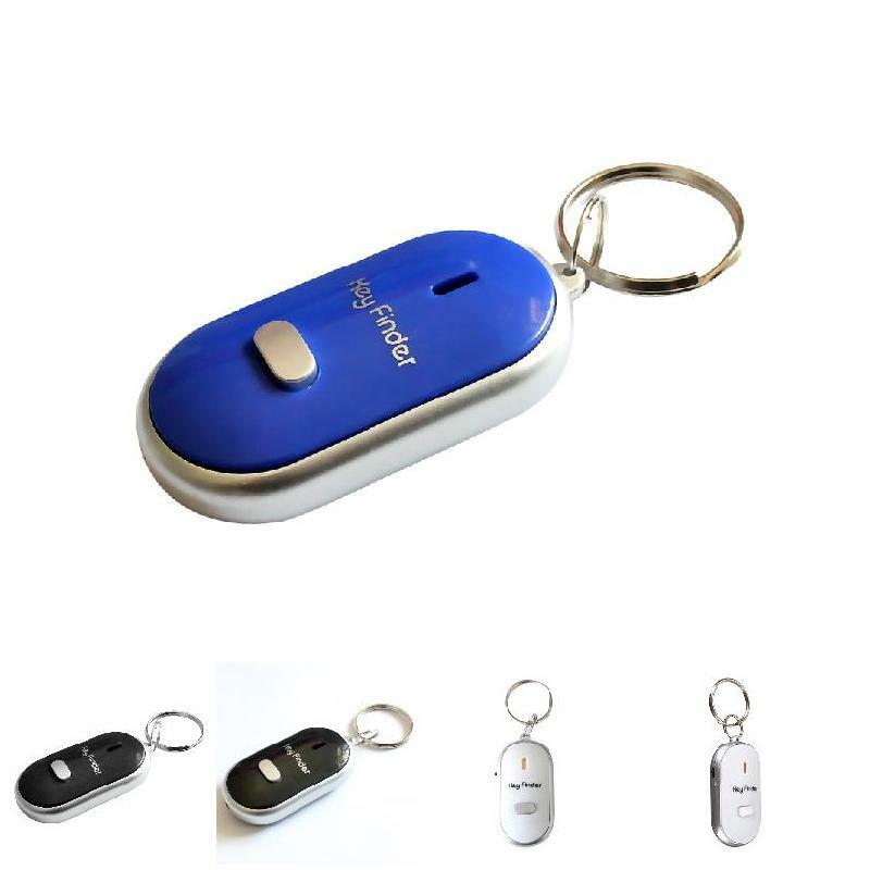 Localisateur de clés LED, localisateur de clés perdues, porte-clés, sifflet, contrôle du son, accessoires