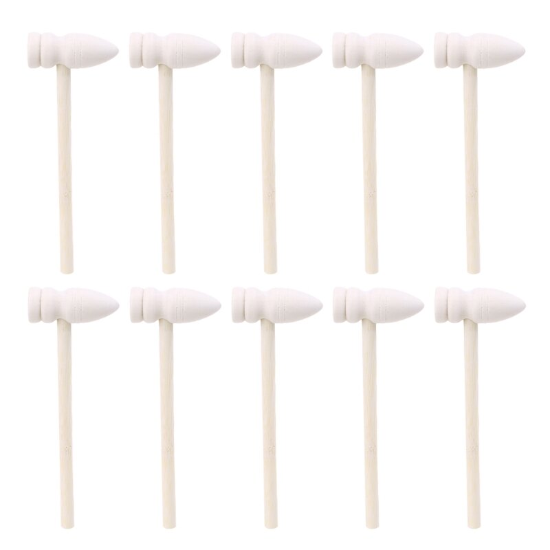 10 Pcs Wooden Hammers Toys for Chocolate Breakable Heart Mini Hammer Mallet for Chocolate Smash-able Heart Smooth Finish