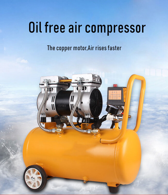 Air Compressor Oil Free Quiet Noise Silent Oil-free Pump For Pneumatic Filling Machine Air Nail Gun Free Shipping 1000w 30L Tank