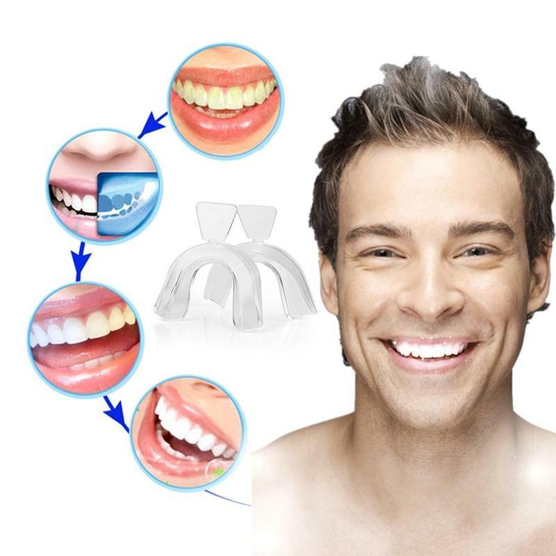 1 pz sbiancamento dei denti in Silicone bocca vassoio notte bocca dentale rettifica guardia Clenching morso aiuto per i denti sonno A4F2