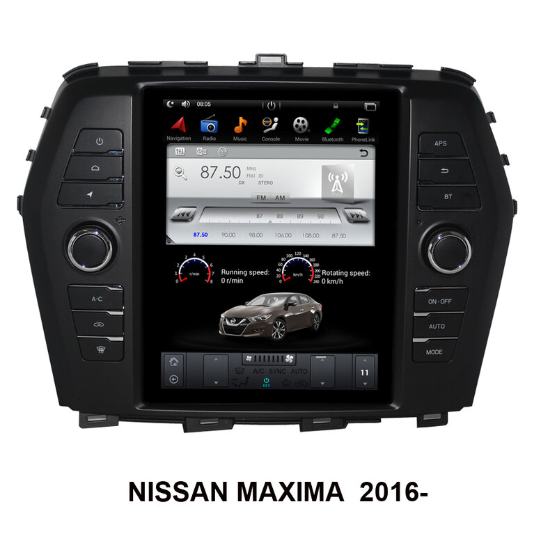 Navegador GPS Vertical para coche, reproductor Multimedia estéreo con Bluetooth y WiFi, Android 9,0, estilo Tesla, para NISSAN MAXIMA 2016