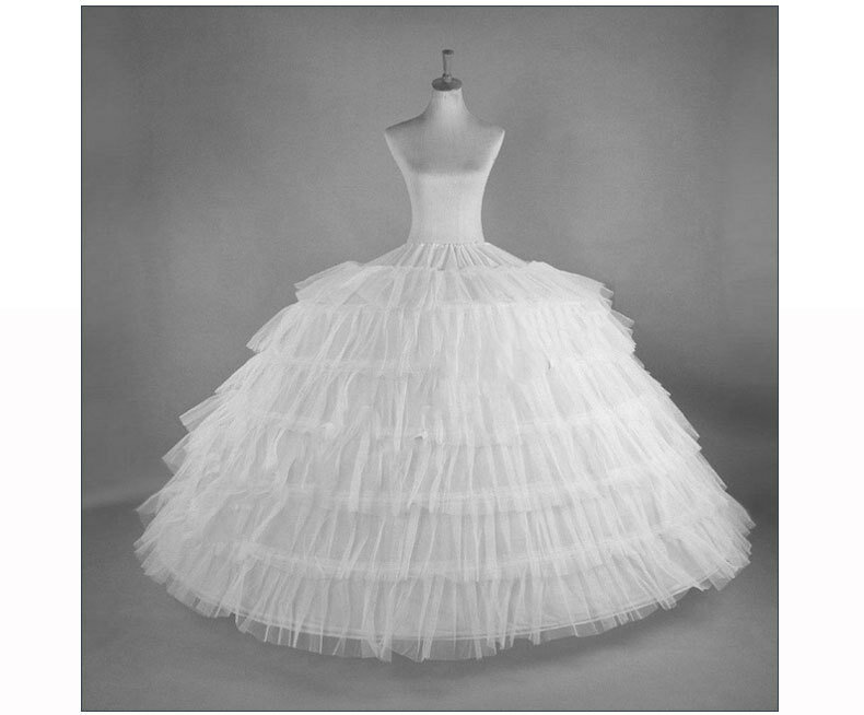 6 aros branco petticoat super fofo crinoline deslizamento underskirt para vestido de noiva gown2022