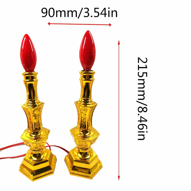 J062 Lampu Lilin Elektrik 8 Inci Led Merah 2W E12 Lampu Lilin Bohlam Lampu Teratai Lampu Buddha Lampu Teratai