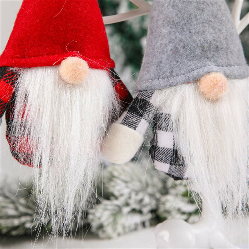 Knitted Christmas Decoration Pendant Faceless Doll Forest Elder Plush Home Decor New Year Gift Drop Ornaments for Kids Child