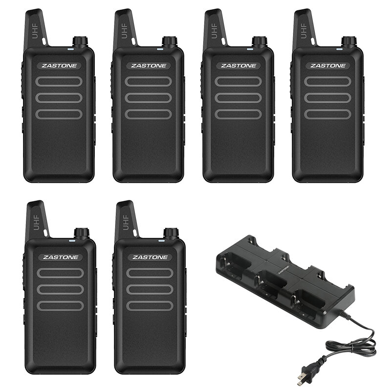 Zastone X6 – Mini talkie-walkie Portable, Radio amateur bidirectionnelle, 6 pièces, 2022-400 UHF, 470