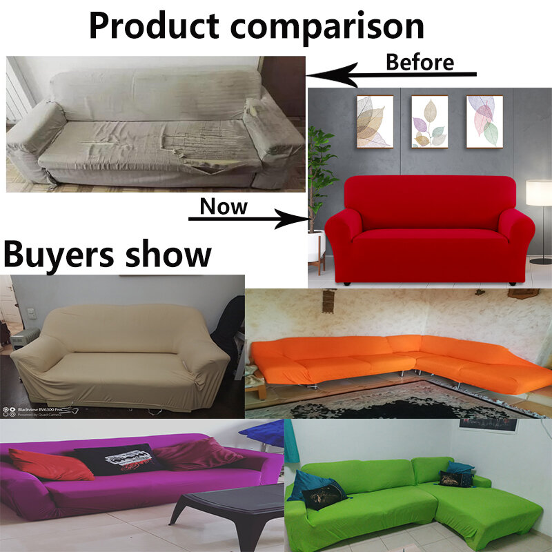 22 colores de color sólido para sofá cubierta transversal elástico funda de sofá elástica para la sala de cubierta de sofá 1/2/3/4-PLAZAS