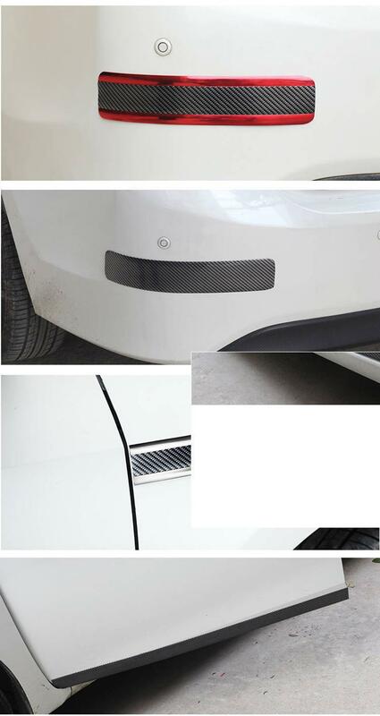 Pegatina protectora de goma de fibra de carbono 5D para puerta de coche, Tira protectora de parachoques, accesorios de estilo para coche
