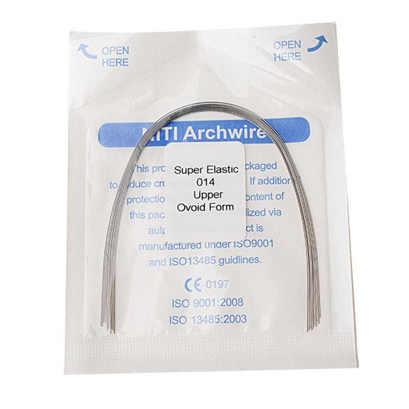 Cables de arco NITI para ortodoncia Dental, Ligadura para soporte de dentista, Brace súper elástico, forma ovoide, arco redondo, 10 unids/lote por paquete