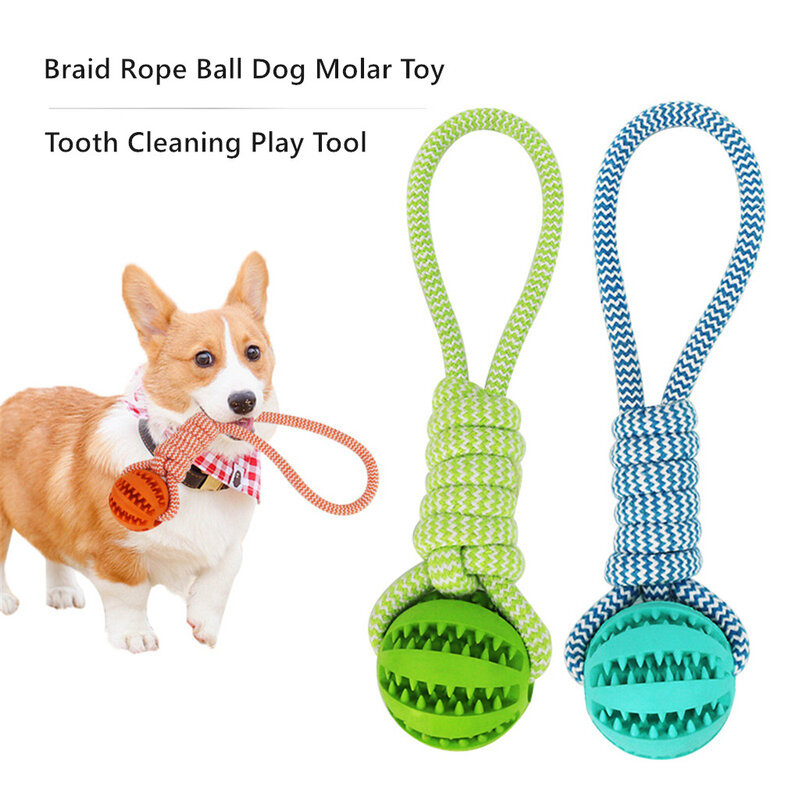 Bola de cuerda trenzada para Perros, juguete para morder, herramienta de entrenamiento para limpieza de dientes