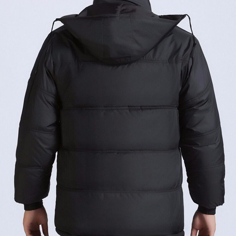 Мужская приталенная куртка с капюшоном, черная Повседневная ветровка, верхняя одежда большого размера, зима 2021