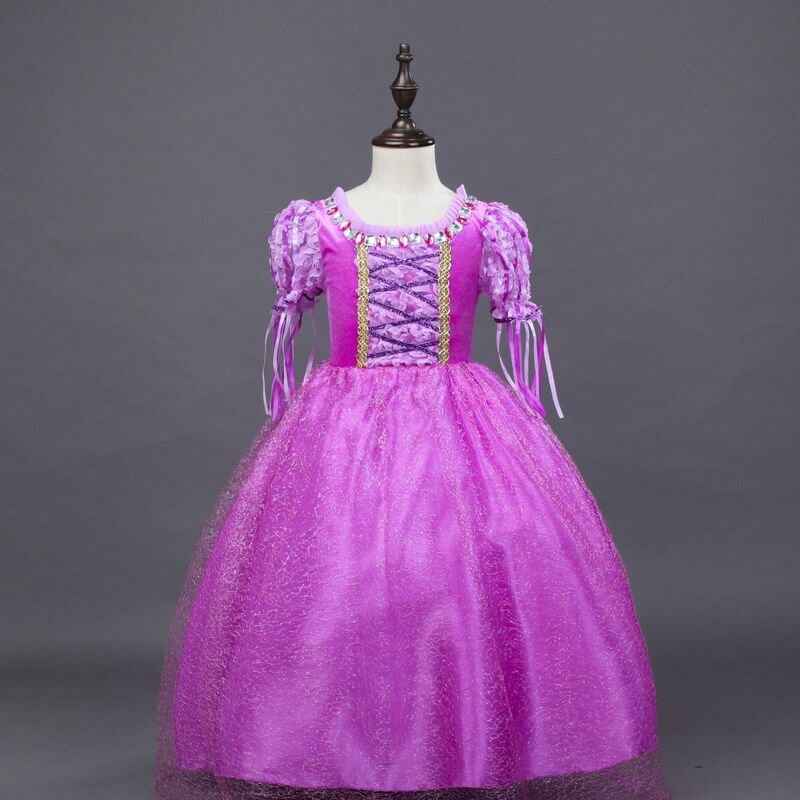Disfraces de Carnaval para niños, vestido de fiesta de cumpleaños de Rapunzel enredado, Halloween, Niña