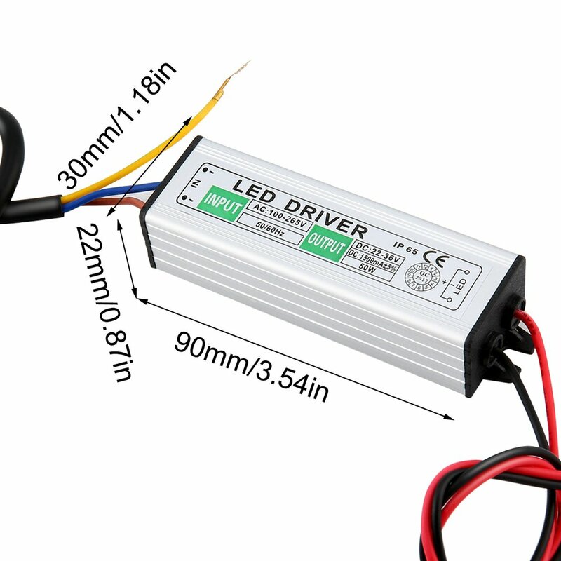 Bombillas LED con Chip SMD de 50W, alta potencia, resistente al agua, 50W, fuente de alimentación, interruptor para tira de luces LED