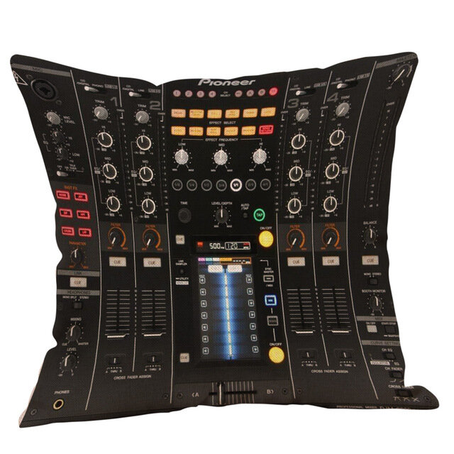45x45cm Unique DJ MUSIC Polyester Cushion Cover Home Bedroom Hotel Bed Car Safa Decorative Pillow Case Soft and Comfortable