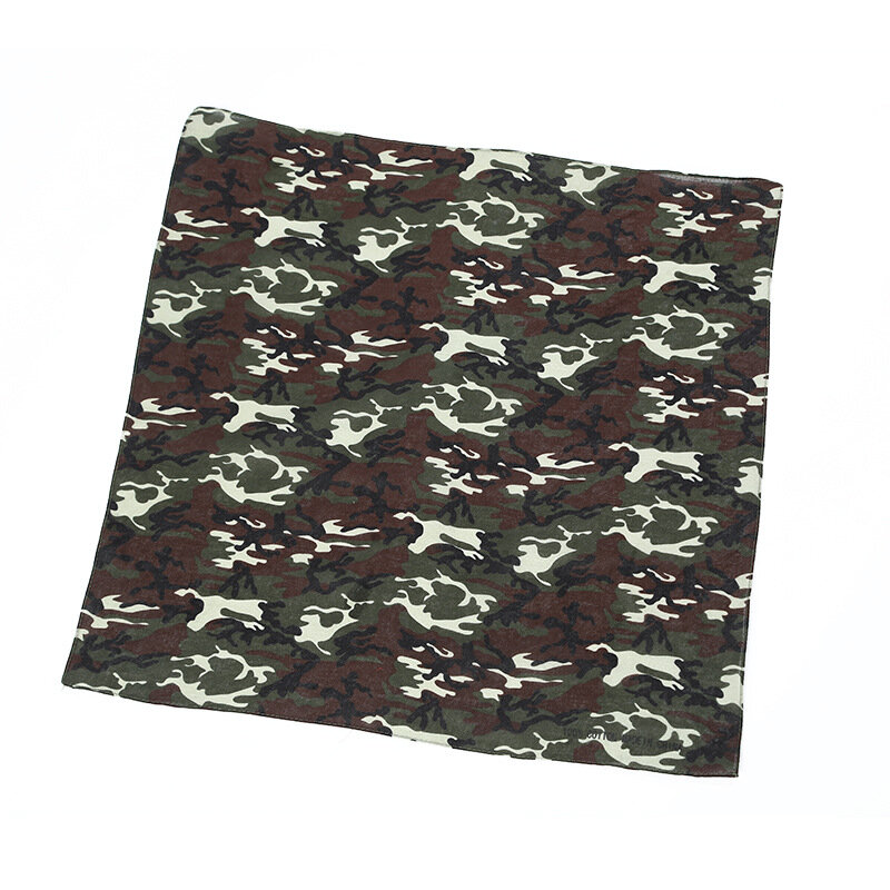Lenço camuflado militar feminino, lenço quadrado de algodão estampada unissex, para área externa, selva, ciclismo