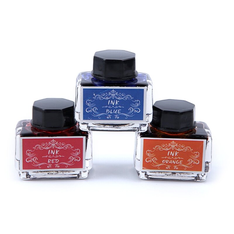 1 Bottle Pure Colorful 15ml Fountain Pen Ink Non-carbon Refilling Inks Stationery School Office Supplies