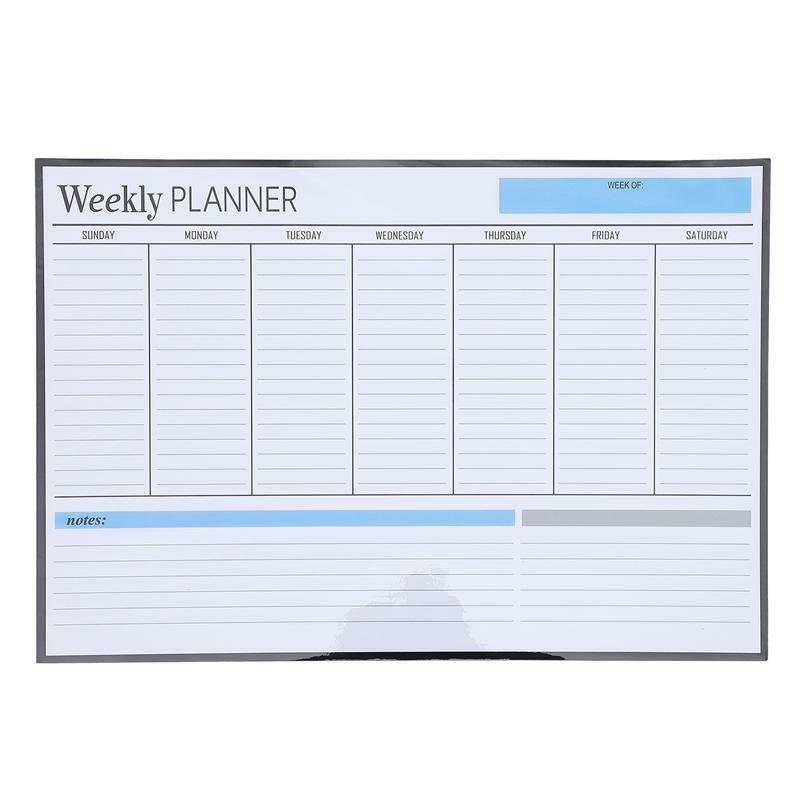 Planejador semanal apagável, placa de mensagens magnética com planejamento removível, 1 peça