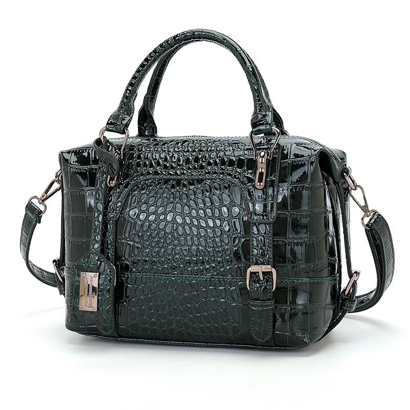 Модные Повседневные винтажные дамские сумочки на ремне из искусственной кожи с узором под кожу крокодила, роскошные простые дизайнерские д...
