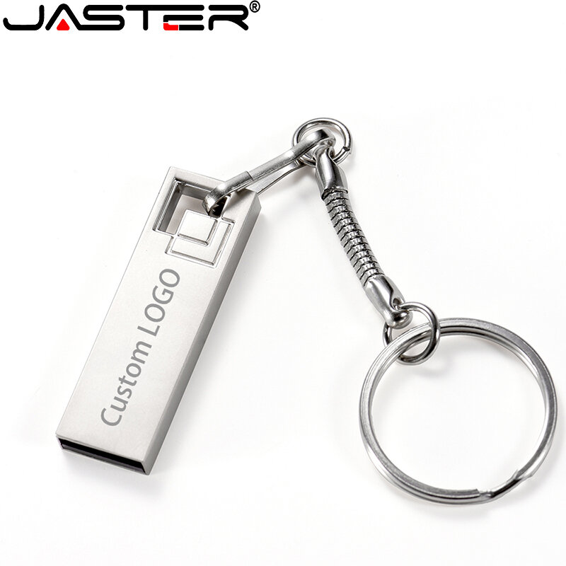 Jaster mini cubo metal chaveiro memória usb 64gb pendrive 32gb 16gb 8gb 4gb capacidade real flash disco 2.0 logotipo personalizado atacado