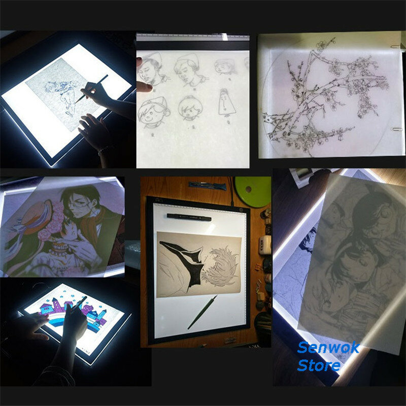 Nova a4 led desenho tablet caixa de luz placa cópia arte eletrônica digital desenhar almofadas usb gráficos almofada pintura mesa escrita