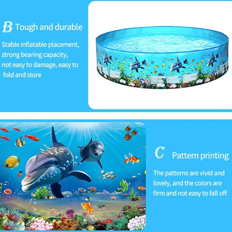 122/152cm Children Play Water Pool Home Round Portable Outdoor Party Pool Interesting Summer Swimming Pool for Kids Toy