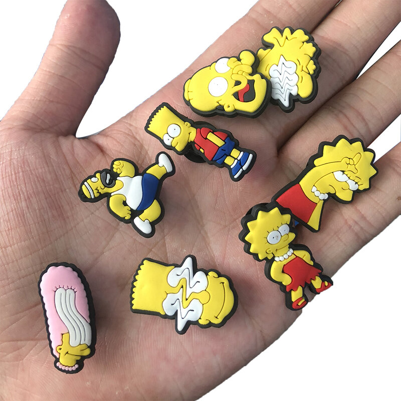 Amuletos de PVC para zapatos de Homer Bart Lisa, accesorios para zapatos DIY, decoración para croc jibz, regalo para niños, kawaii, x-mas