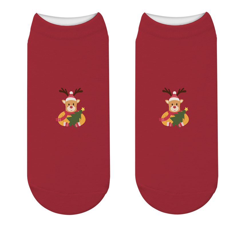 Рождественские носки лось, счастливая кошка, рождественские конфеты, Санта-Клаус, снеговик, рождественская елка, снежинка, подарок, красный ...