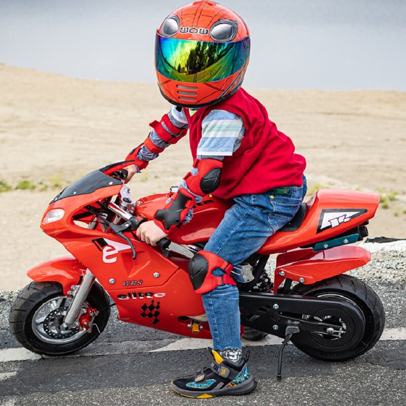 Pequena motocicleta crianças esportes carro elétrico starter 49cc mini motocicleta pequena esportes carro gasolina 2021 tudo novo transmo