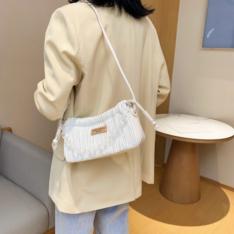 Mini bolso de hombro para mujer, bolsa de hombro a la moda, de estilo simple, de color sólido, 2020