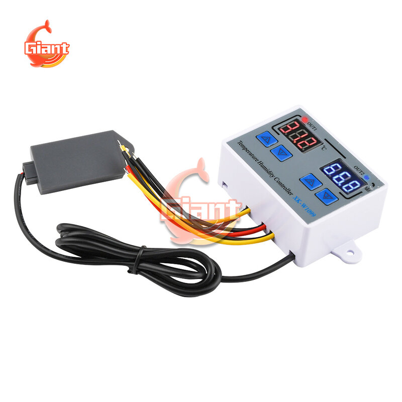 W1099 inteligentny cyfrowy kontroler temperatury i wilgotności 110-220V termostat regulator wilgotności do kontroli grzania/chłodzenia