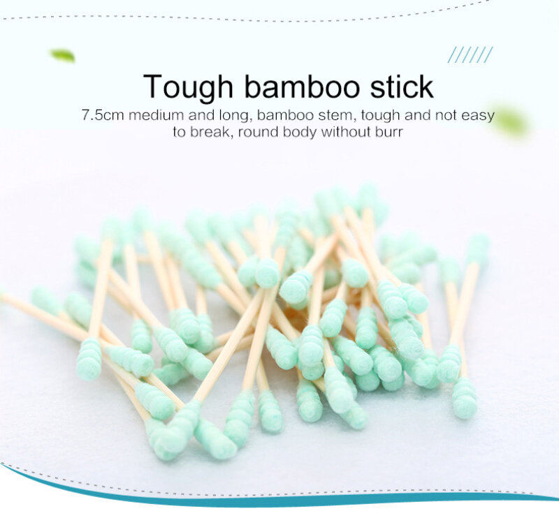 200 pçs/caixa algodão de bambu botões descartáveis algodão macio algodão buds limpeza de tampões de orelhas ete ete pampons beleza da saúde