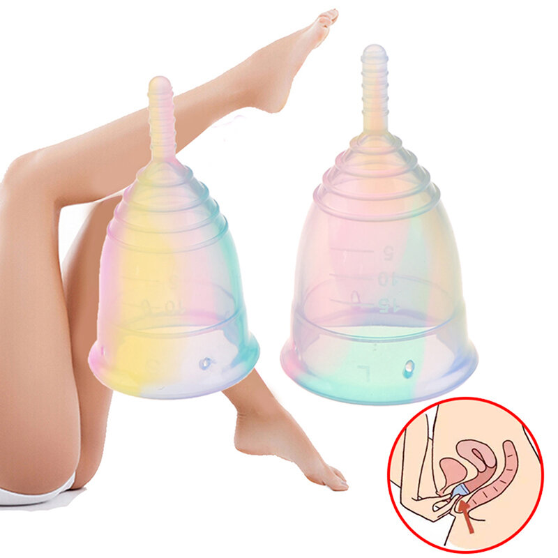 Silicone Menstrual Cup Hot Sale Colorful Women Cup Medical Grade Feminine Hygiene Menstrual Lady Cup Health Care Period Cup