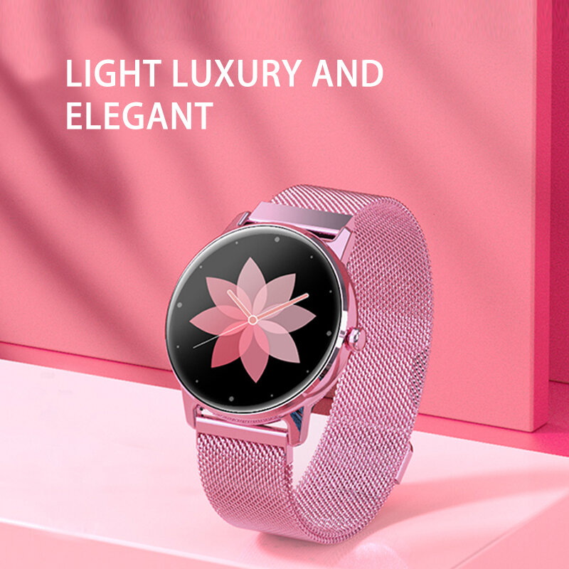 Lige-smart watch feminino esportivo, relógio inteligente com monitoramento de pressão arterial e frequência cardíaca, multifuncional, tela touch screen, 2021
