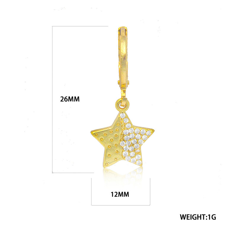 1 pezzo placcato oro ciondola l'orecchino per le donne fascino 8 disegni zircone pavimenta impostazione stili multipli polacco gioielli minimalisti
