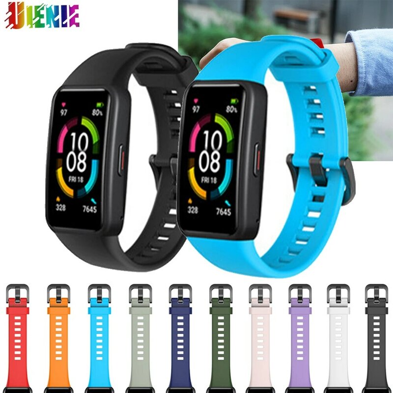 Vervanging Sport Siliconen Band Polsband Verstelbare Horlogebanden Voor Huawei Band 6 Honor Band 6 Horloge Smart Horloge Horloge