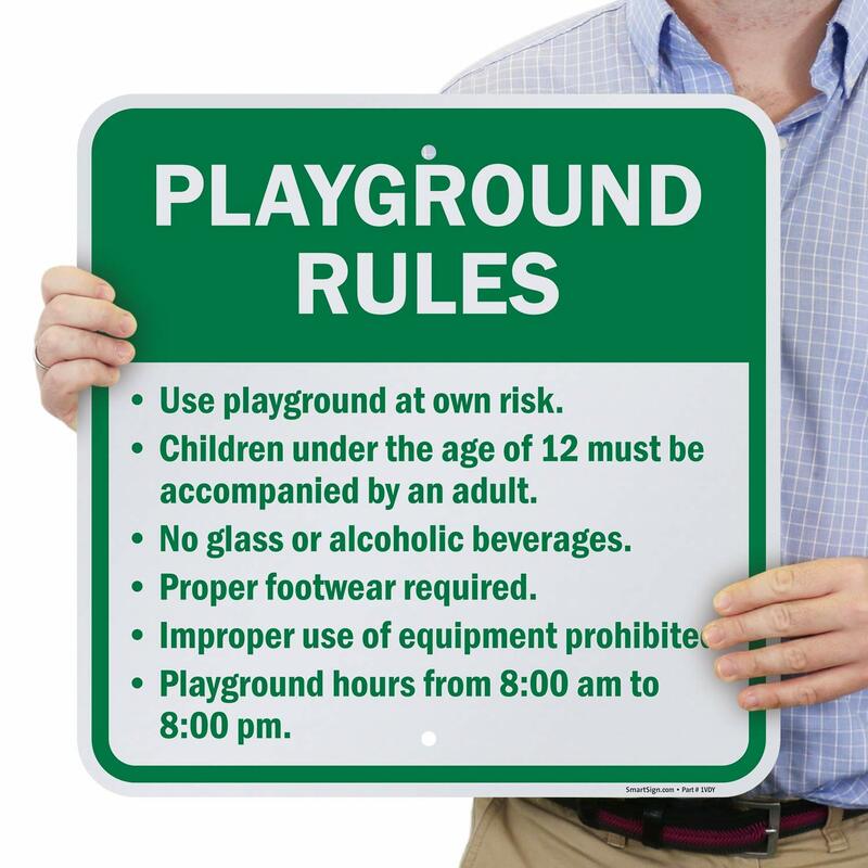 Smartsign "regras de playground" assinar | 8 "x 8" alumínio