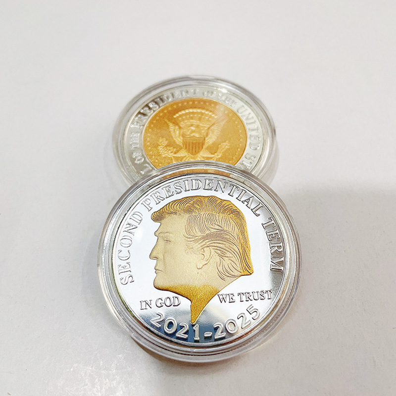 2021-2025 Pemilihan Presiden AS Trump Warna Emas Ganda Koin Peringatan Tantangan Koin Koin Koleksi #11