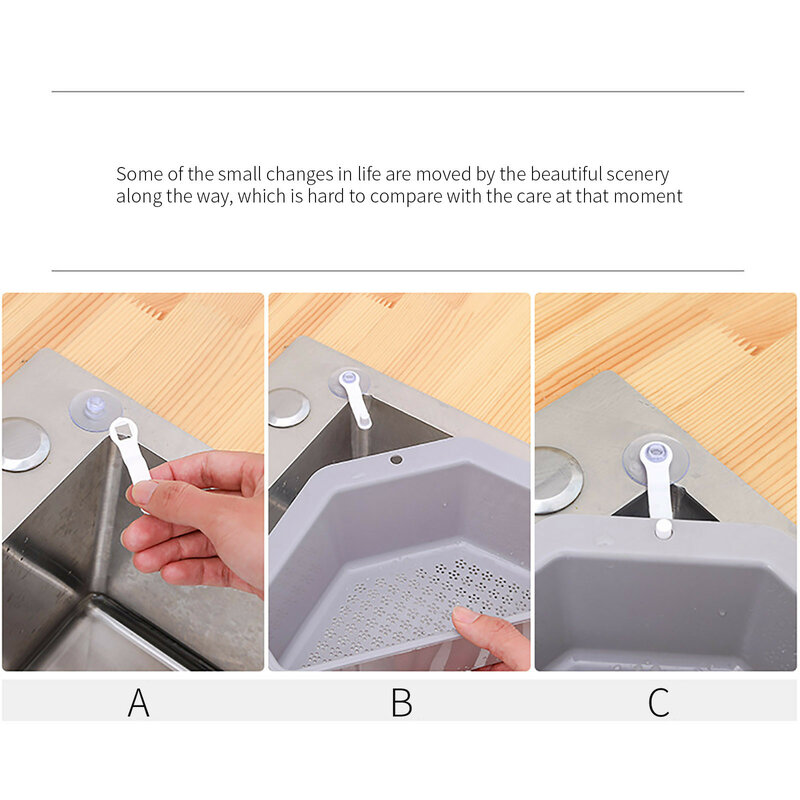 Kitchen Triangular Sink Strainer Drain Leaking Basket Triangular Kitchen Waste Leaking Basket Sink Shelf Drainer Basket Tools