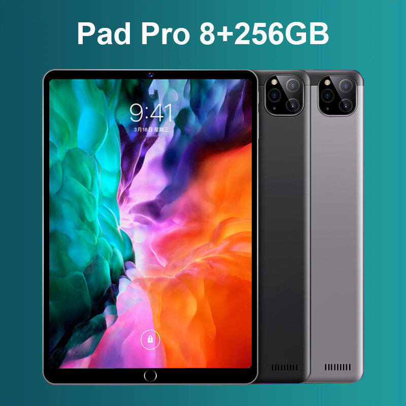 Pad Pro 10 인치 태블릿 8GB RAM 256GB ROM 태블릿 MTK6797 10 코어 안드로이드 10 5G 태블릿 듀얼 통화 GPS Google Play Type-C 태블릿