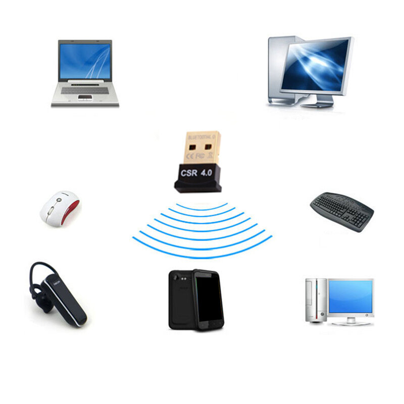 새로운 미니 USB 블루투스 호환 동글 어댑터 V4.0 듀얼 모드 무선 동글 CSR 4.0, 윈도우 10 Win 7 8 Vista XP 노트북